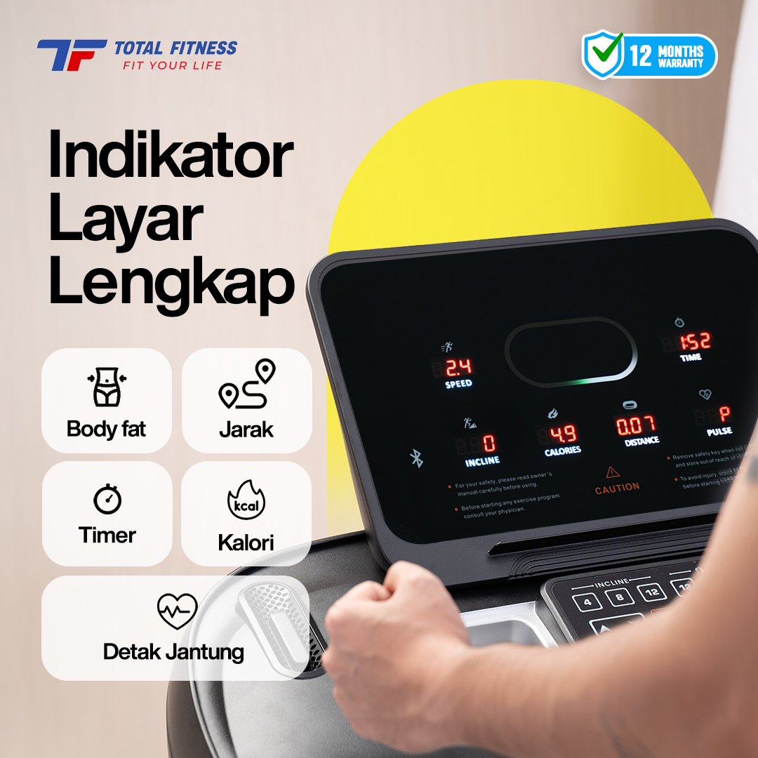 Home Big Treadmill Auto Incline DC 3 HP TL-122 - Image 2
