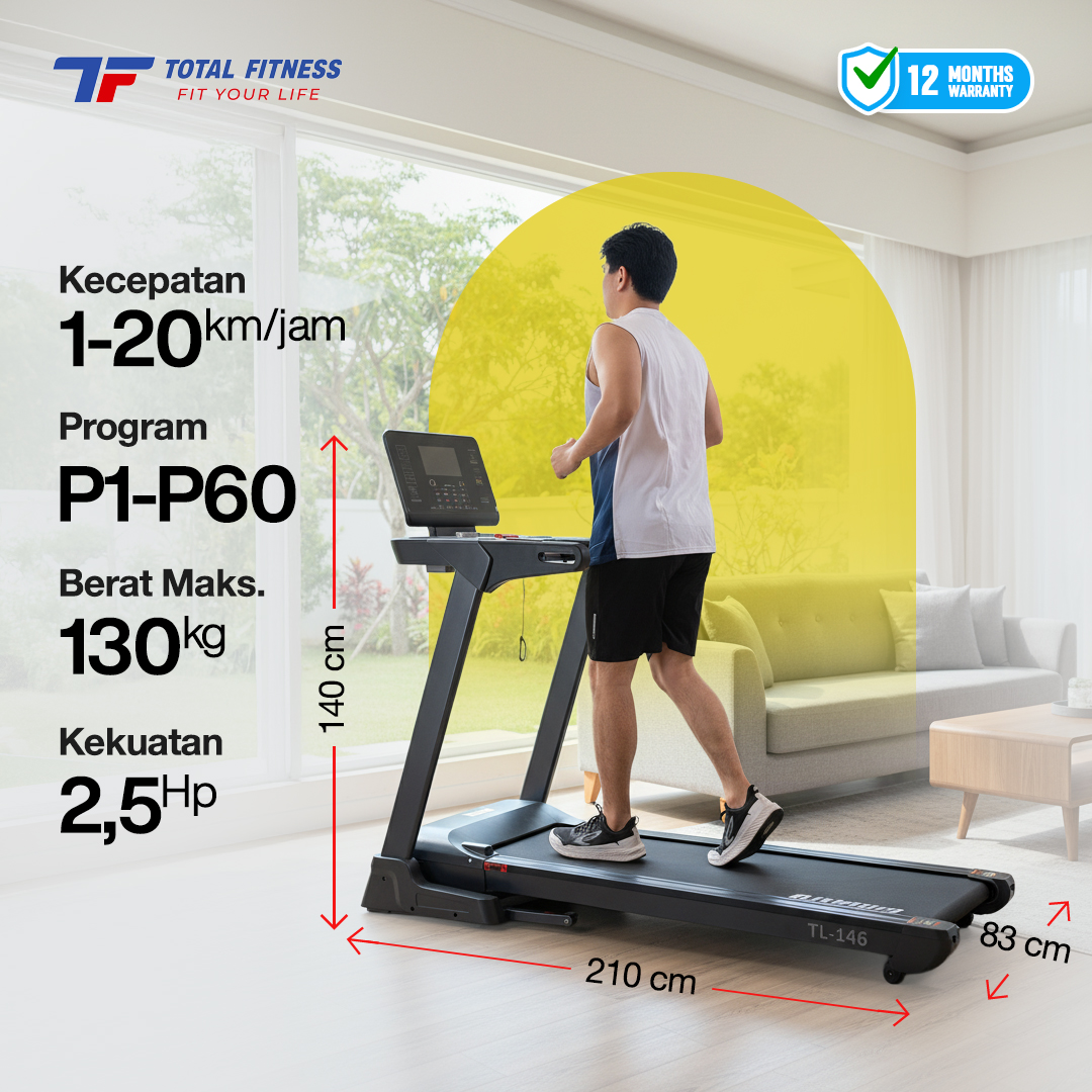 Home Big Treadmill Auto Incline DC 3 HP TL-146 - Image 3