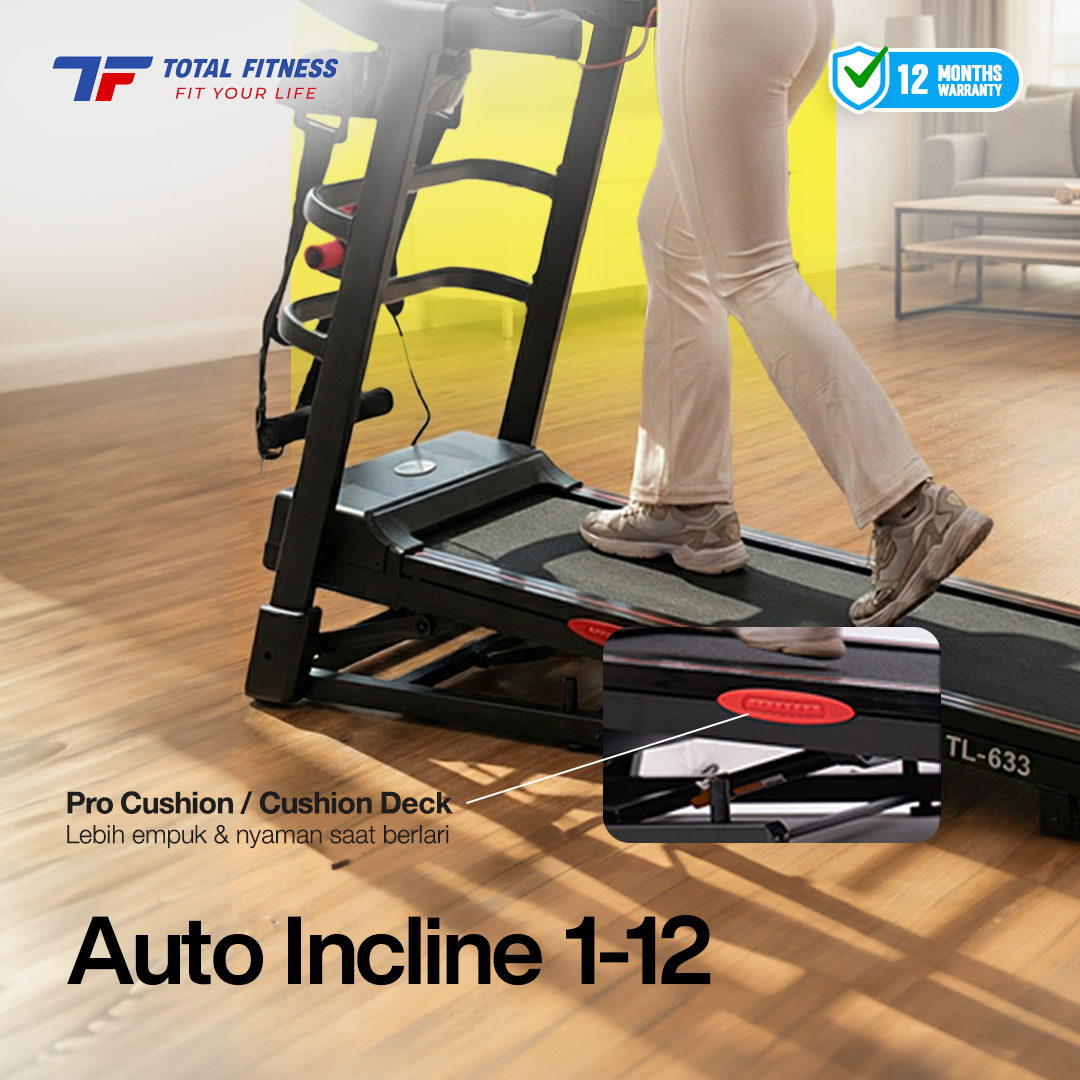 Home Treadmill Auto Incline DC 2 HP TL-633 + Massage - Image 4
