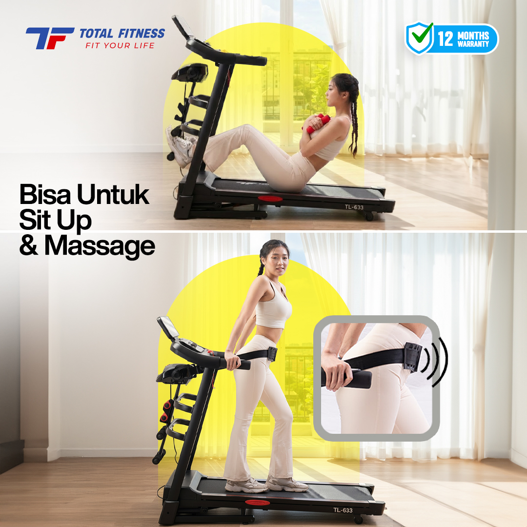 Home Treadmill Auto Incline DC 2 HP TL-633 + Massage - Image 2